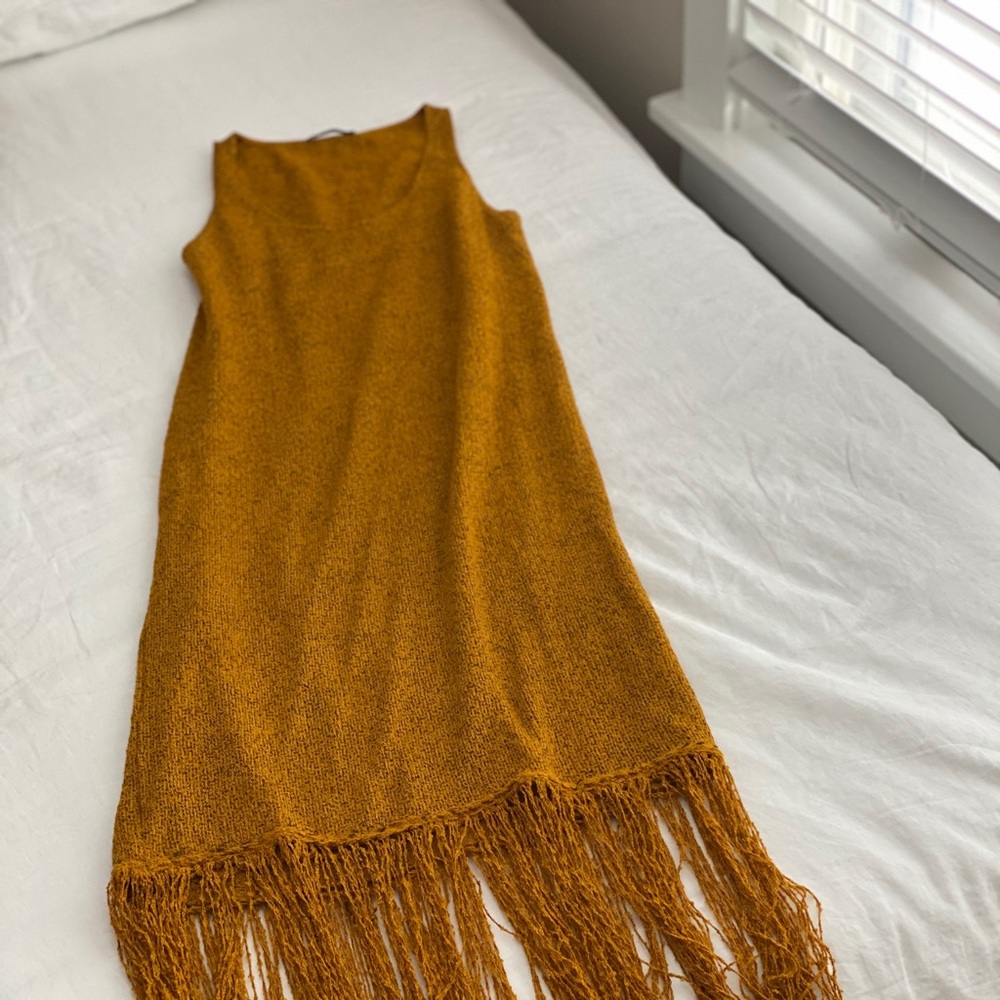 Mustard Knitted Zara Dress